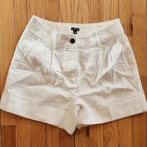 J. Crew High Waisted Linen Blend White Shorts